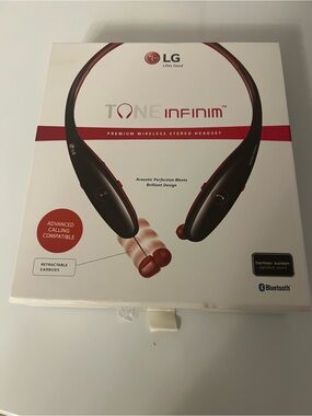 LG TONE Infinim Wireless Neckband Headset - Black & Red Accents